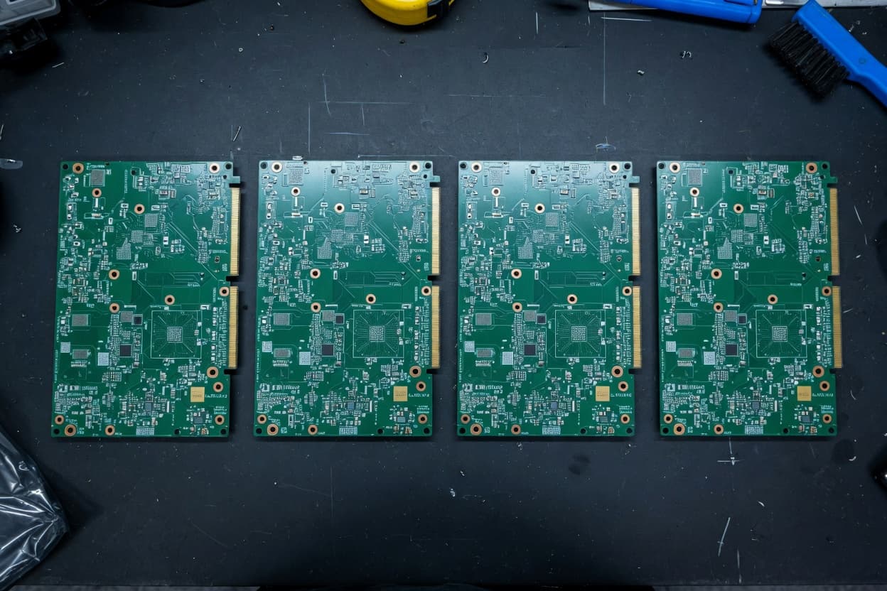 Pulled server boards laid in a row